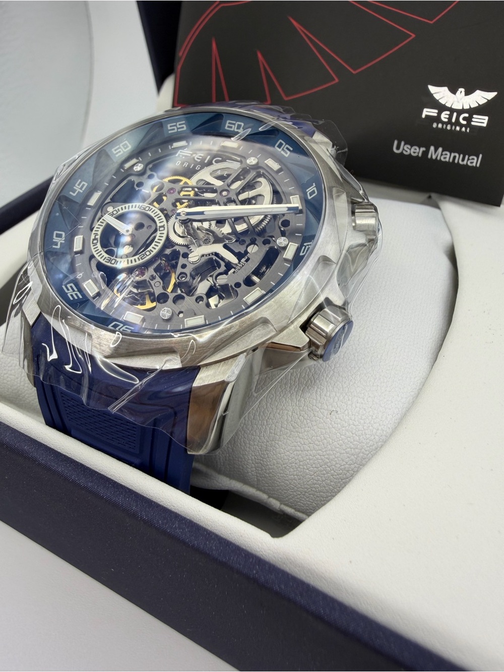 FEICE FM511 Eye of the Storm Automatic Skeleton Sapphire Men’s Watch Blue